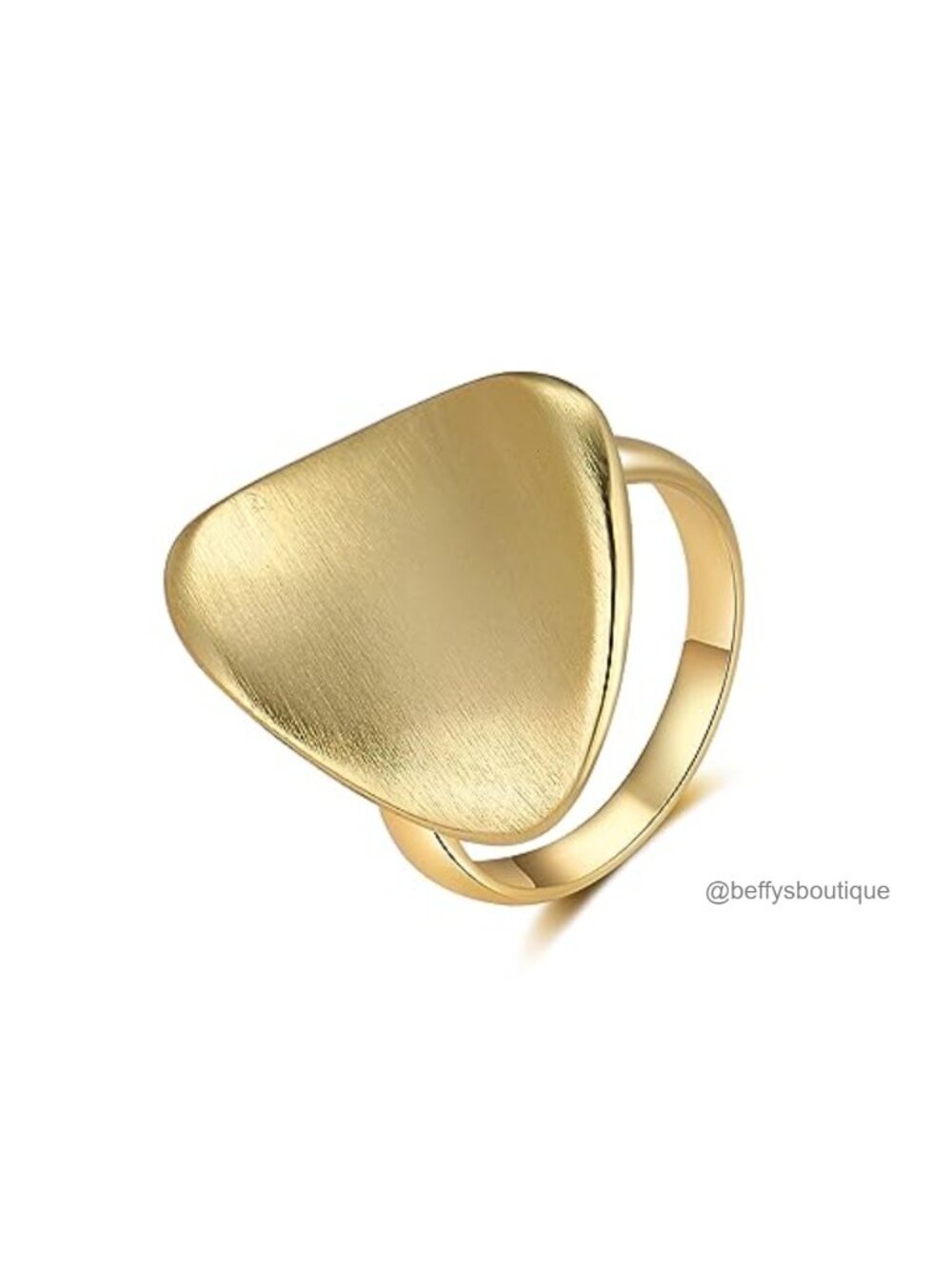 Gold Plated Chunky Signet Statement Ring Wide Band Cocktail Jewelry Gift